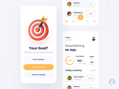Calories Tracker 3d illustration app design application calories calories tracker clean ui health health care minimal minimalist mobile mobile design mobile ui piqo design popular design popular shot uidesign uiux design
