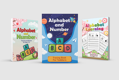 Alphabet And Number Tracing Workbook For Kids 3d branding graphic design kids