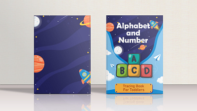 Alphabet And Number Tracing Book For Kids 3d book design branding cover design graphic design kdp book cover