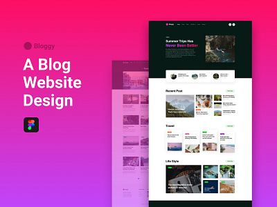 Bloggy Website Design article author blog design details documents list page read single site ui ux web