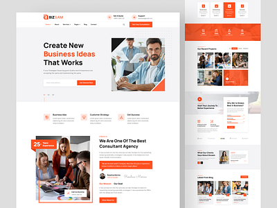 Bizsam - Business Consultant Landing Page agency branding business clean ui company consultancy consulting ecommerce finance graphic design header exploration homepage landing page design landingpage marketing uidesign uxdesign webdesign website concept website design