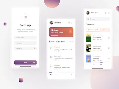 Library app - concept app app design library serif serif font ui ui design user interface