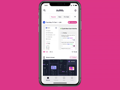 Dribbble native app concept app branding clean concept design dribbble feed interface light mobile native notifications post ui uidesign uiux ux