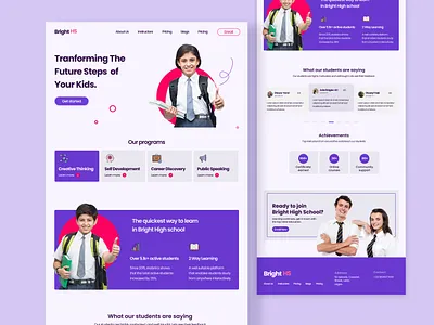BrightHS Landing Page app branding design illustration typography ui ux