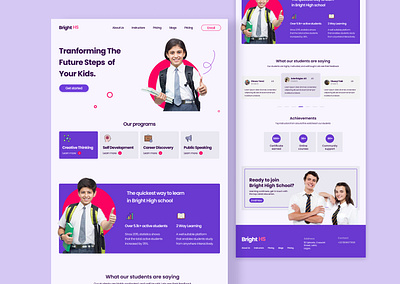 BrightHS Landing Page app branding design illustration typography ui ux