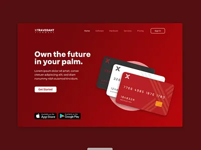 Xtravegant Landing page branding design illustration typography ui