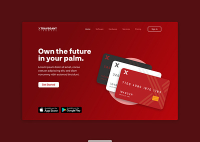 Xtravegant Landing page branding design illustration typography ui