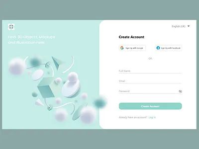 Create Account Page 3d account adobe adobexd createaccount design facebook google illustration landingpage ui userexperience userinterface ux uxui