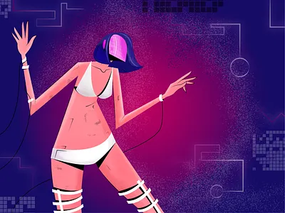 Other reality adobe illustrator adobe photoshop art character color cyber design digital dribbble girl graphic design illustration paper wall punk ui vector virtual reality zoom