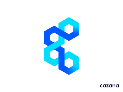 cazana abstract logo app app logo brand brand identity branding branding agency c logo connect gradient hexagone logo logo design logo designer minimal brand network startup startup logo tech logo visual identity