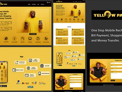 Yellow Pay app branding design figma ui ux vector