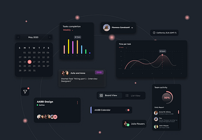 Dashboard Components admin app black components dark mode dashboard desktop