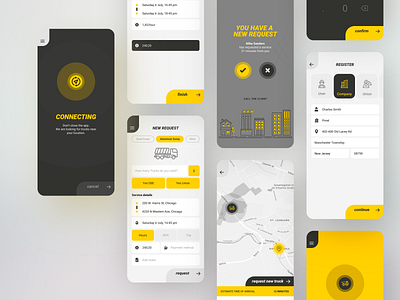 Transport App app cargo driver app inspiration ios logistic map mobile app navigation tracking transport app truck ui design ui ux