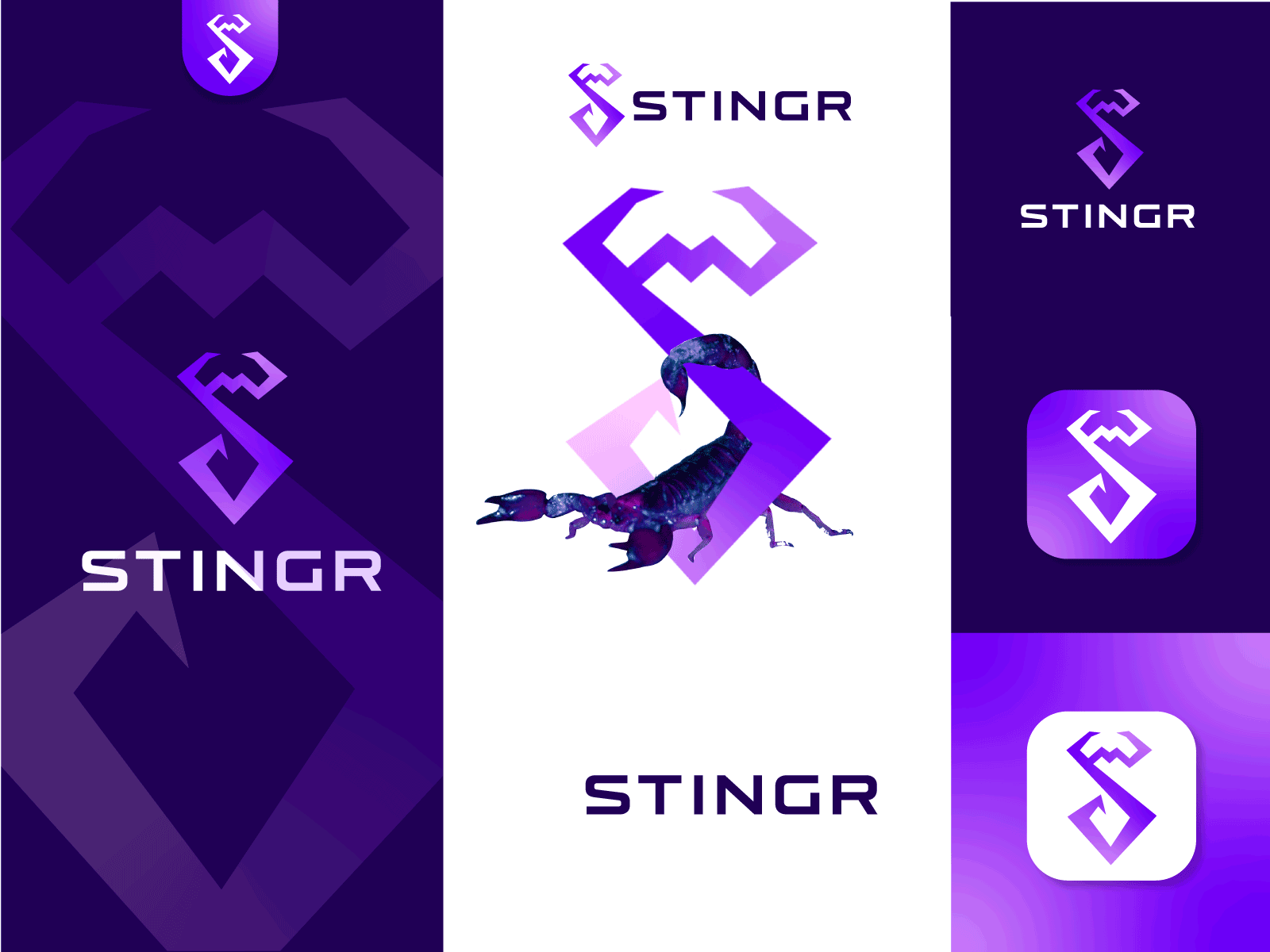 Stingr animal branding design icon illustration logo poisson purpple s s lettering scorpio scorpio sign scorpion sting unussual animal vector