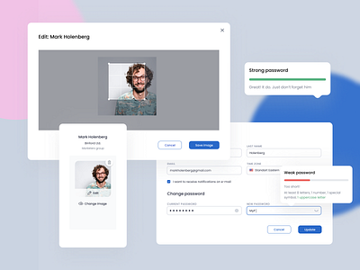 Modal window/Hint/ Form/Inputs button crop dailyui delete edit form hide password hint image input inputs minimalism modal window password photo product design ui ux ui cards ui elements upload