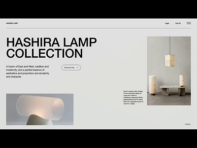 Fictional Lamp Webshop animation clean concept e commerce landing landing design landing page landing page design layout minimal minimalistic modern protopie simple typographic typography webshop webshop design website website design