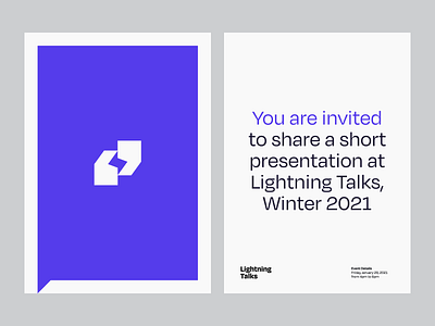 Lightning Talks Invite brand identity branding creative dan fleming design invitation lightning talks minimalism symbol