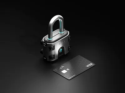 Card Security 3d art 3d artist design illustration low poly lowpolyart neon light