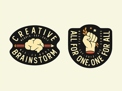 Neopix Creative badge brain branding creative design fist font hand icon illustration line logo patch pen sticker typo typography ui ux vector