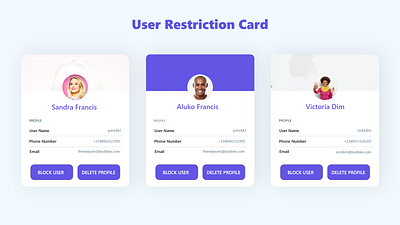 Ui of User Restriction Card app illustration ui ux