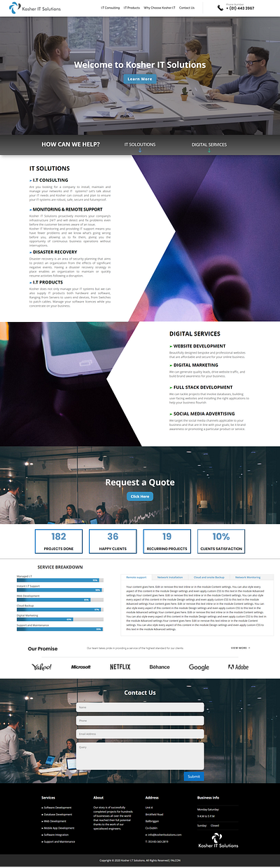 Web design snippet branding design divi elementor elementor pro it company website landing page ui ui ux web design wordpress wordpress website design