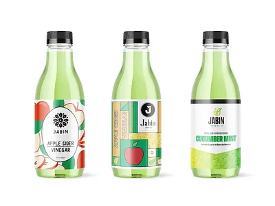 Jabin Bev Co - Unused Labels apple cider vinegar beverage branding cpg design drink food and drink juice logo minimal snack typography