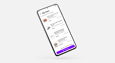 Daily UI 58 | Shopping Cart | Mobile | Android | App android app cart checkout clean daily ui ecommerce material design minimal mobile mobile app purple shopping shopping app shopping cart ux ux design