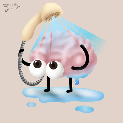 CSF Shower - Digital Painting (scientific illustration) anatomy art brain cartoon design flat graphic design illustration science