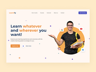 E-Learning Platform (desktop design) design desktop e learning education flat light theme logo minimal simple ui ux