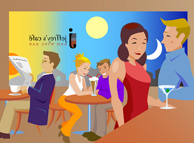Jeffrey's Café adobe illustrator advertising café coffee design illustration vector