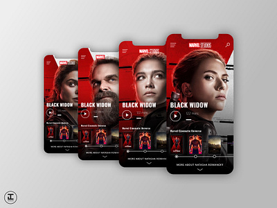 MCU App Concept: Black Widow app avengers black widow design design inspiration disney marvel marvel app marvel movie app mcu mobile mobile app mobile app design natasha romanoff sketch taskmaster ui ui trends ux ux trends