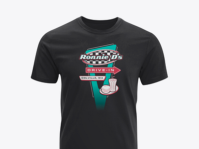 Ronnie D's Charcoal Tee apparel design graphic design illustration logo mockup