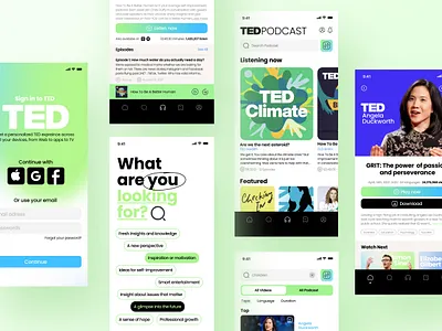 TED App Re-design Concept design illustration ted tedtalk ui