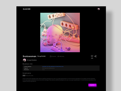 Detail page in Glacier blockchain branding design illustration ui