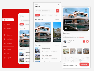 Home Rent App UI clean dashboard design illustration mobile app ui user interface ux website