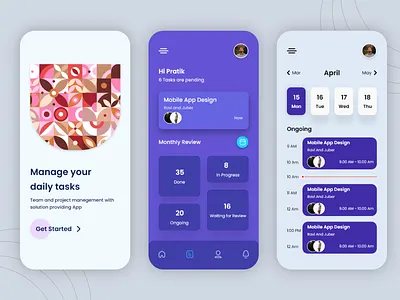 Task Manage App app dailyui design graphic design i verve illustration manege task ui uiux ux vector