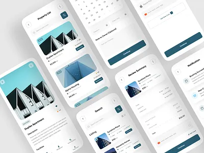 Real Estate Mobile App apartment app app interface app interface designer app ui design appartment clean ui design homme mobile mobile app mobile app design properties property real estate real estate agency realestate rental ui