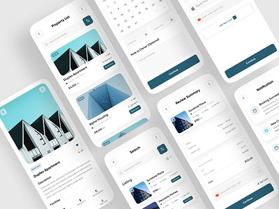 Real Estate Mobile App apartment app app interface app interface designer app ui design appartment clean ui design homme mobile mobile app mobile app design properties property real estate real estate agency realestate rental ui