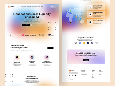 Cryptocurrency blockchain technology services landing page bitcon blockchain clean coin crypto art crypto website cryptocurrency design finance gradient home page landing page minimalist token ui ux website design