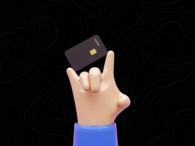 Card holding hand 3d 3dillustration animation illustration motion graphics ui