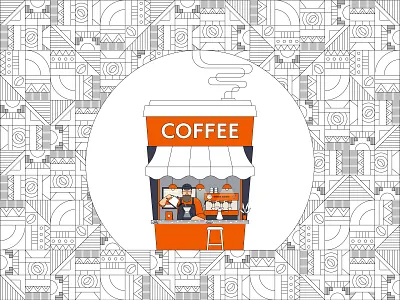 Coffee House africa african african pattern barista cafe caffe caffeine coffee coffee addict coffee beans coffee cup coffee lover line art line illustration specialty coffee takeaway coffee vector