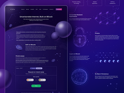 Portal home page bitcoin services blockchain crypto crypto curency crypto exchange defi defi token deficrypto finance fintech illustration services ui user experience ux web design