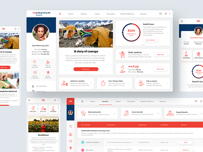 Momentum Health Client Dashboard app design ui ux