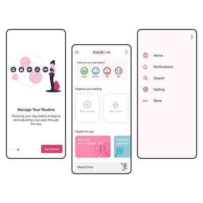 DailyBook Application app branding design ui ui design ux