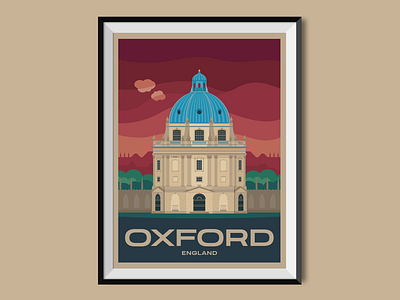 Oxford england illustration oxford poster poster design travel poster united kingdom