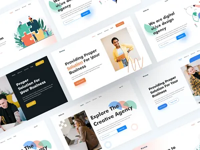 Header Exploration Web UI agency agency design agency landing page agency website business solution call to action company website corporate design corporate ui header hero section home page landing page nab bar saas ui ui design web design website website design
