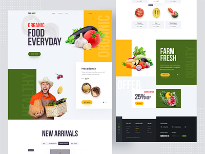 Food Mart - Grocery Shop Website branding design ecommerce food food shop grocery grocery shop landingpage organic organic food product ui ux vegetable