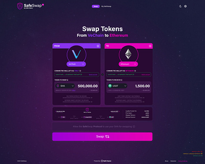 SafeSwap - Blockchain React cross chain atomic bridge react