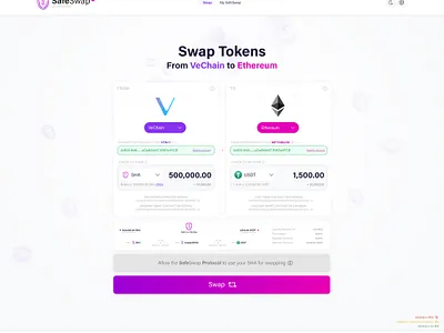 SafeSwap - blockchain atomic swap - bridge frontend react safehaven ui