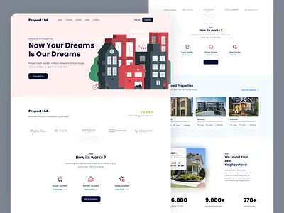 Propert Ltd. - Landing Page clean clean ui design landing page landing page ui property landing page property rent ui ui design uidesign ux ux design web website website design